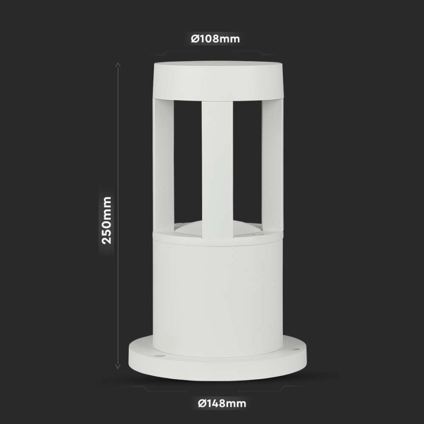 LED Outdoor lamp LED/10W/230V 25cm 4000K IP65 white