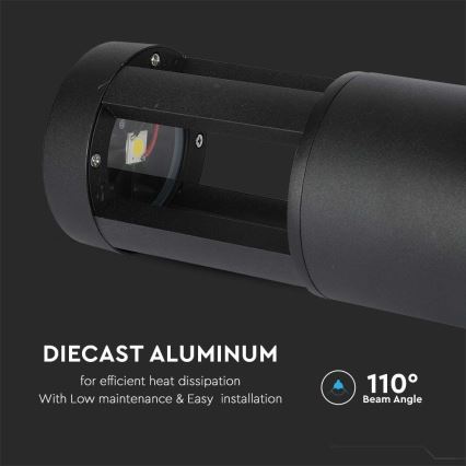 LED Outdoor lamp LED/10W/230V 25cm 6400K IP65 black