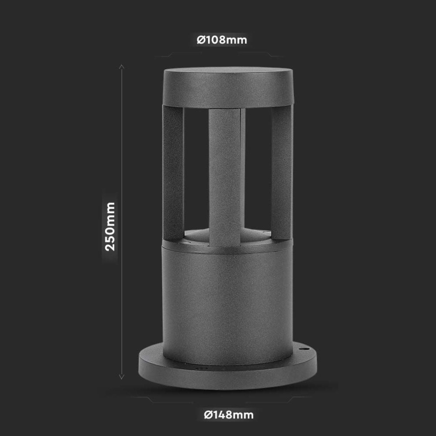 LED Outdoor lamp LED/10W/230V 25cm 6400K IP65 black