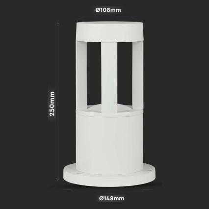 LED Outdoor lamp LED/10W/230V 25cm 6400K IP65 white