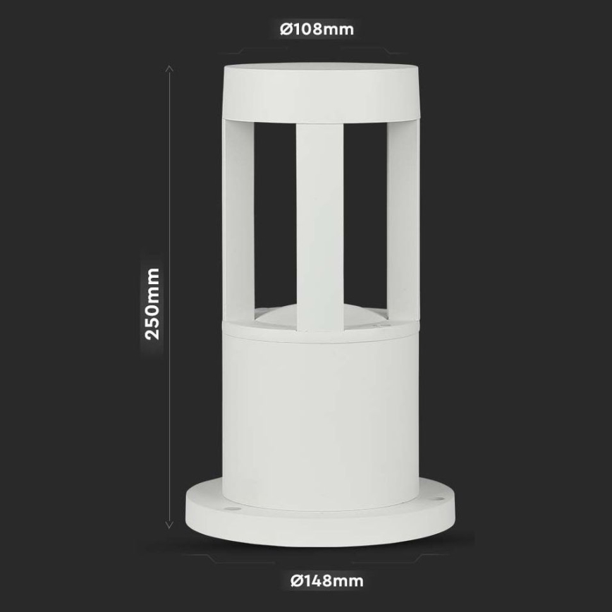 LED Outdoor lamp LED/10W/230V 25cm 6400K IP65 white
