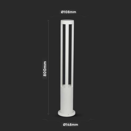 LED Outdoor lamp LED/10W/230V 80cm 4000K IP65 white