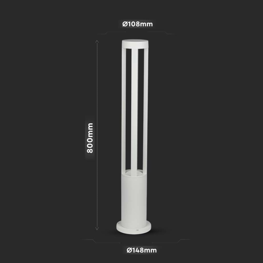 LED Outdoor lamp LED/10W/230V 80cm 4000K IP65 white