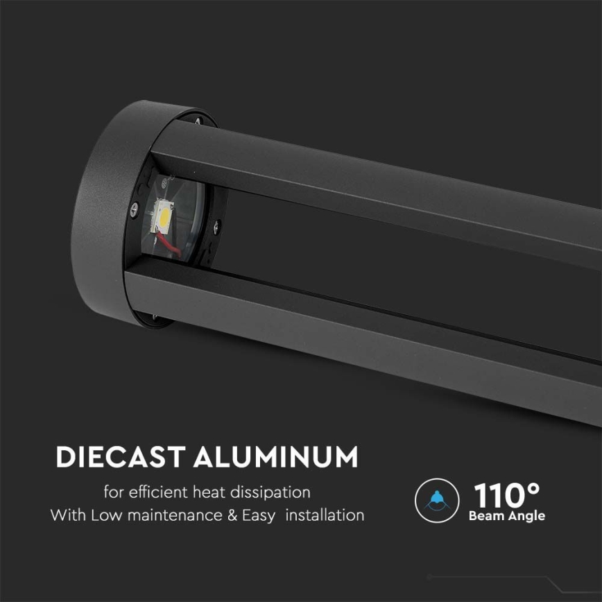 LED Outdoor lamp LED/10W/230V 80cm 6400K IP65 black