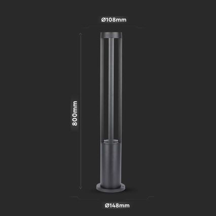 LED Outdoor lamp LED/10W/230V 80cm 6400K IP65 black