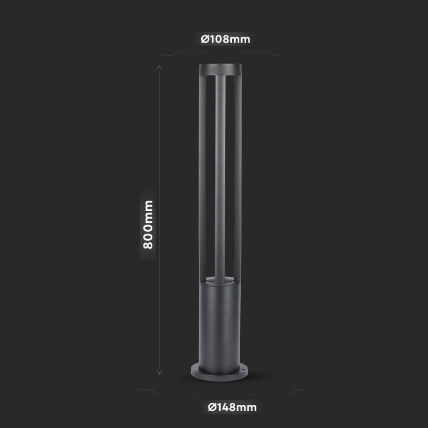 LED Outdoor lamp LED/10W/230V 80cm 6400K IP65 black