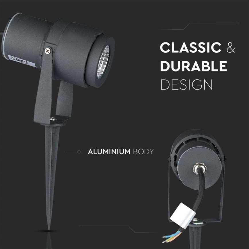 LED Outdoor lamp LED/12W/100-240V IP65 3000K grey