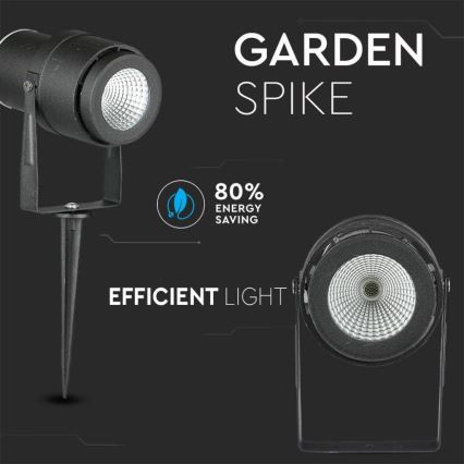 LED Outdoor lamp LED/12W/100-240V IP65 black - green light