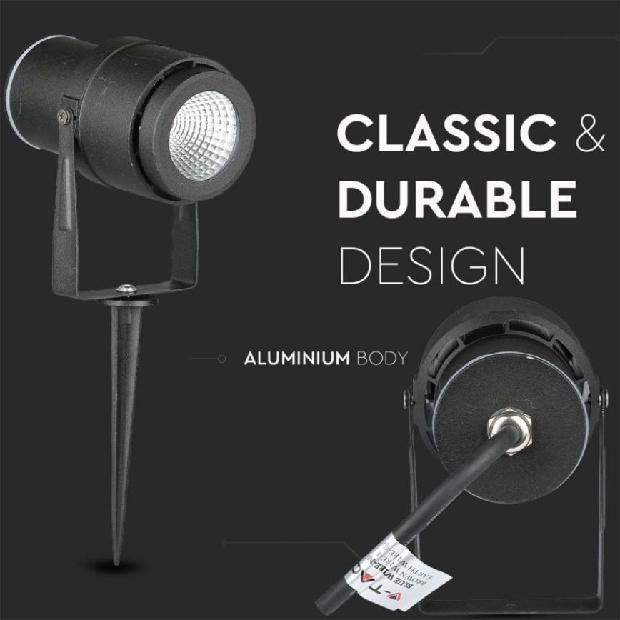 LED Outdoor lamp LED/12W/100-240V IP65 black - green light