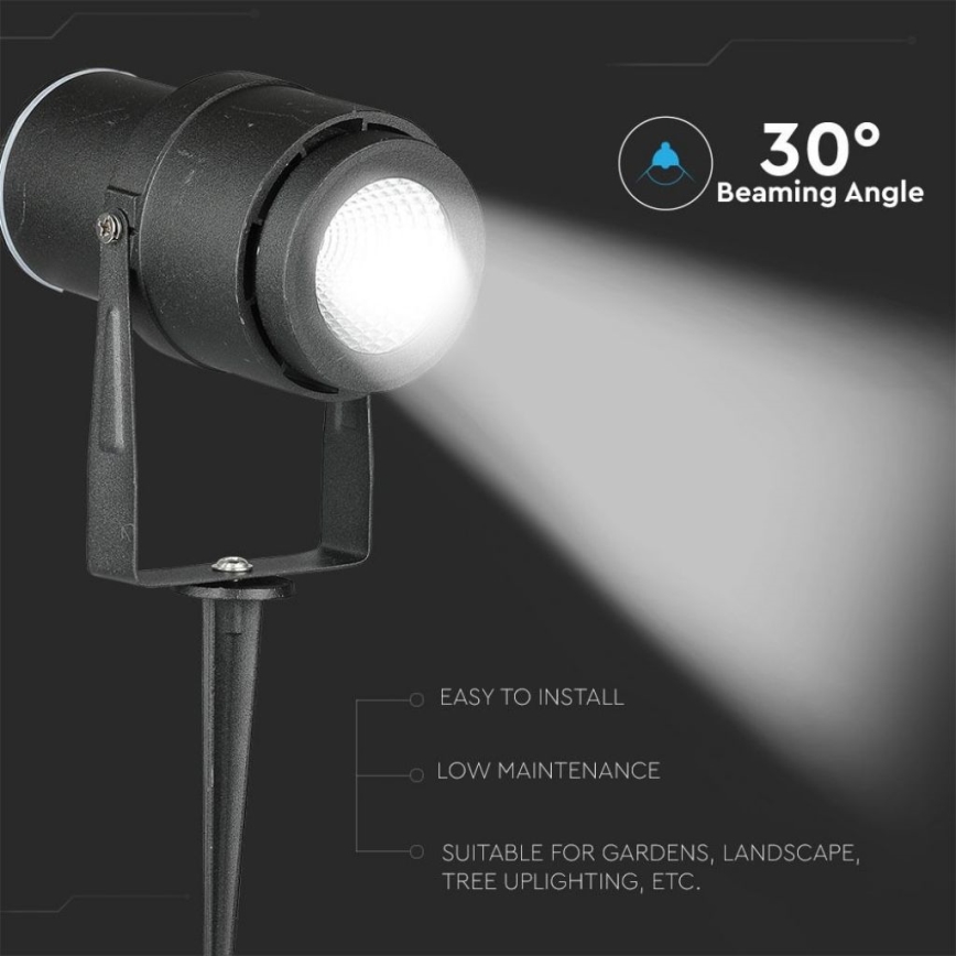 LED Outdoor lamp LED/12W/100-240V IP65 black - green light