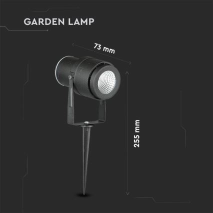 LED Outdoor lamp LED/12W/100-240V IP65 black - green light