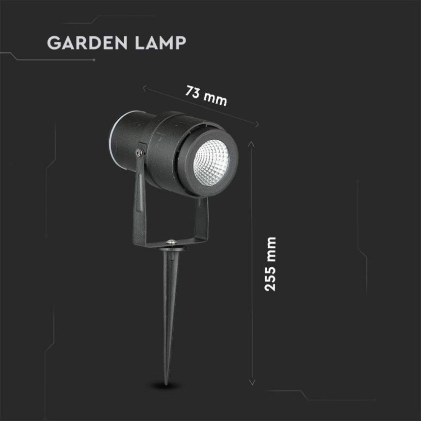 LED Outdoor lamp LED/12W/100-240V IP65 black - green light