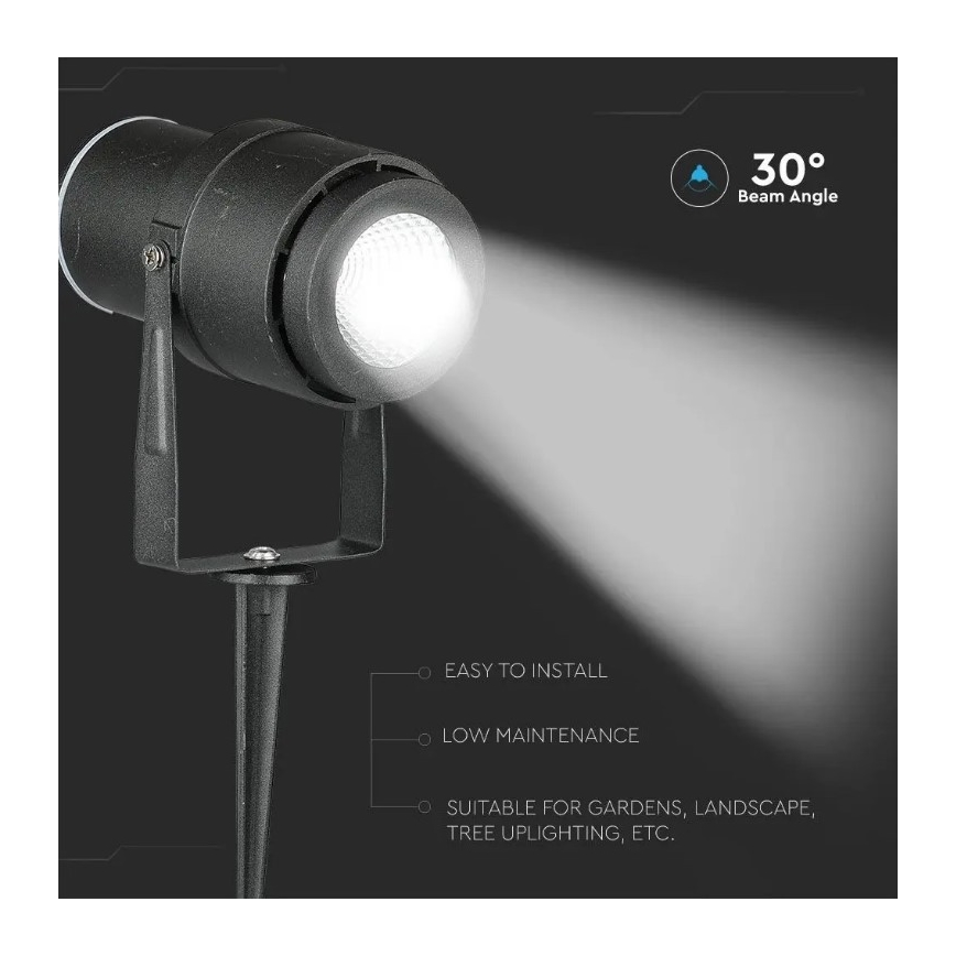 LED Outdoor lamp LED/12W/230V 3000K black IP65