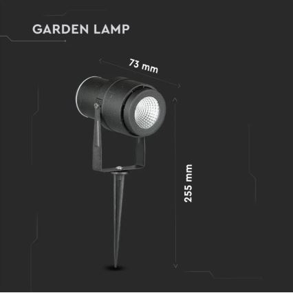 LED Outdoor lamp LED/12W/230V 3000K black IP65