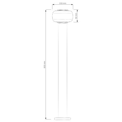 LED Outdoor Lamp MALAGA LED/12W/230V 80 cm IP44 Black