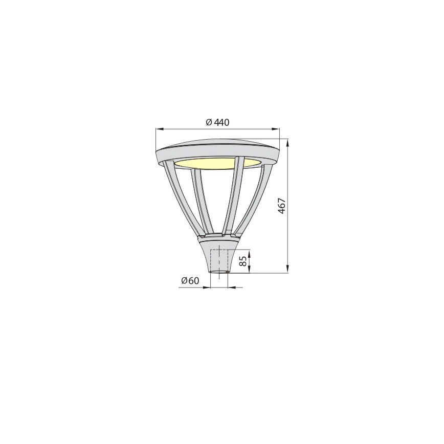 LED Outdoor lamp PARK PLUS LED/60W/230V 4000K