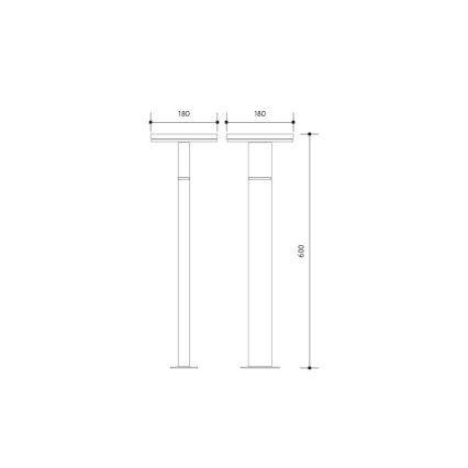 LED Outdoor lamp with a sensor BARI LED/10W/230V 4000K 60 cm IP54 anthracite