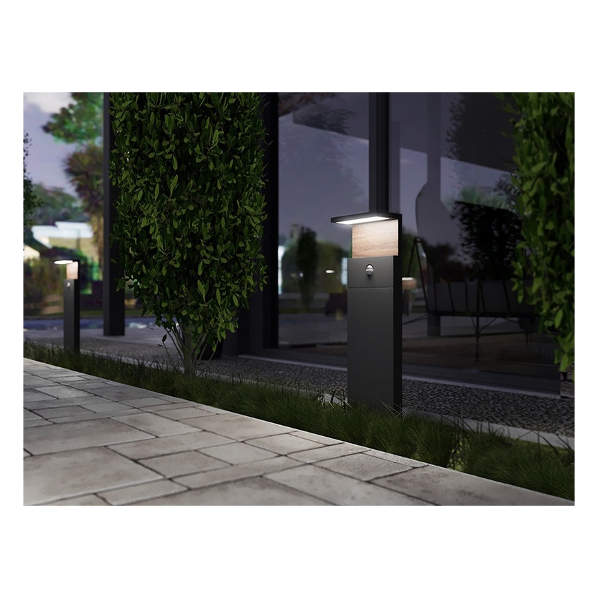 LED Outdoor lamp with a sensor NATURA LED/12W/230V 4000K IP54 brown/anthracite