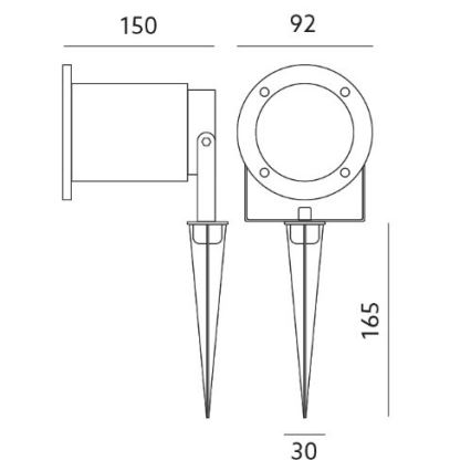 LED Outdoor light BLAKE 2 GU10/4W/230V IP65