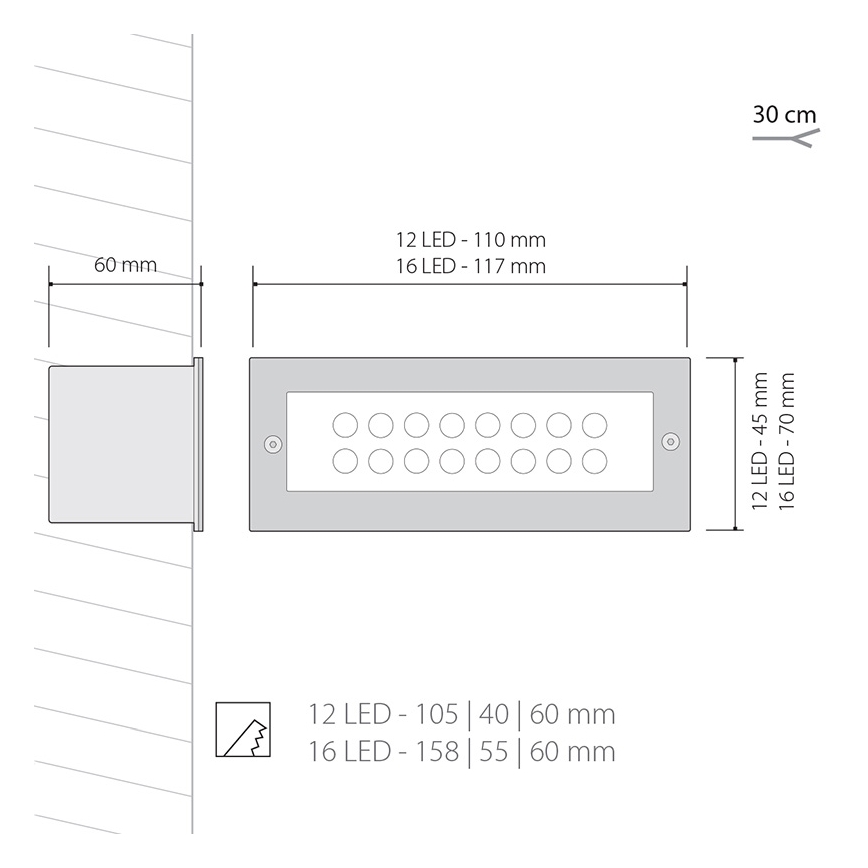 LED Outdoor lighting 1x12LED/1W/230V IP54