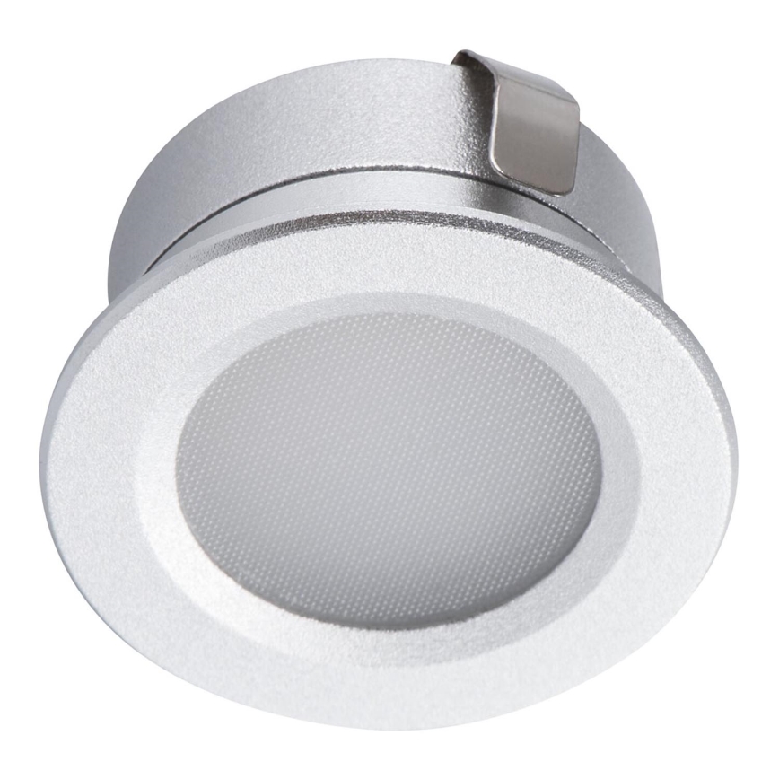 LED Outdoor recessed light IMBER LED/1W/12V 3000K d. 3 cm 40 lm IP65 silver