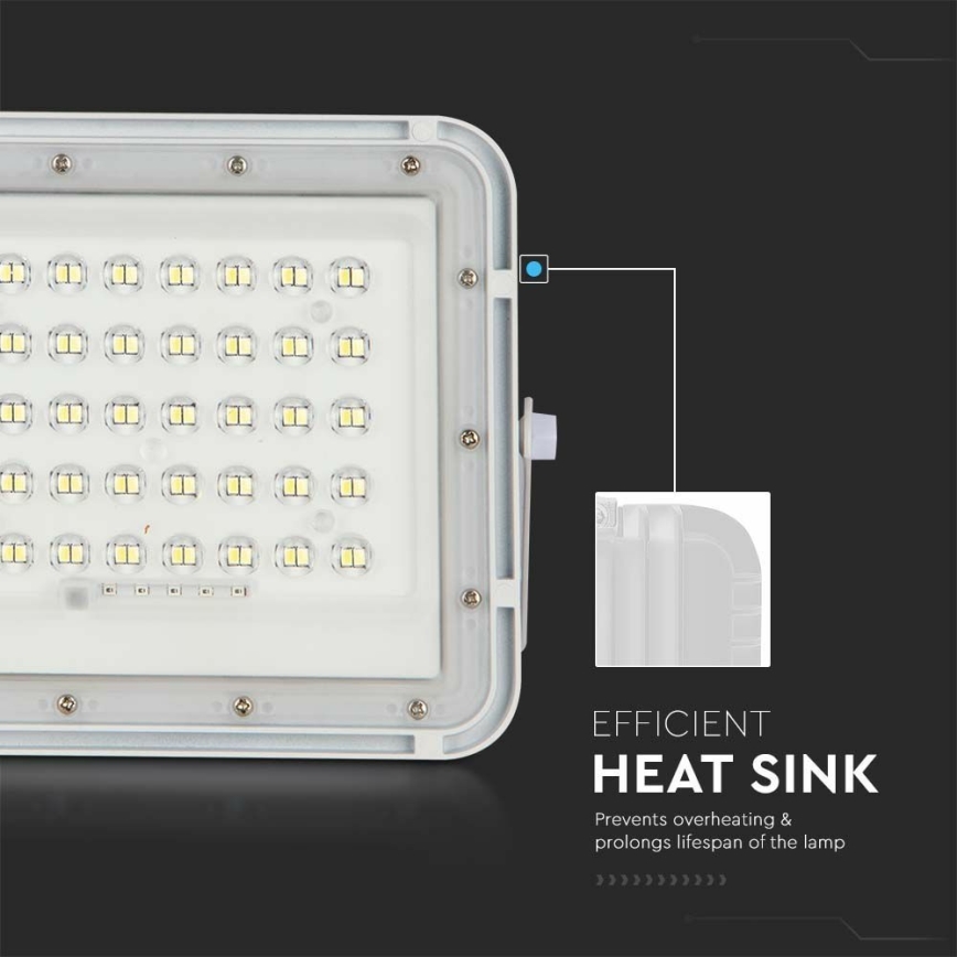 LED Outdoor dimmable solar reflektor LED/10W/3,2V IP65 4000K white + remote control