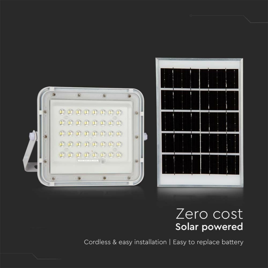 LED Outdoor dimmable solar reflektor LED/10W/3,2V IP65 4000K white + remote control
