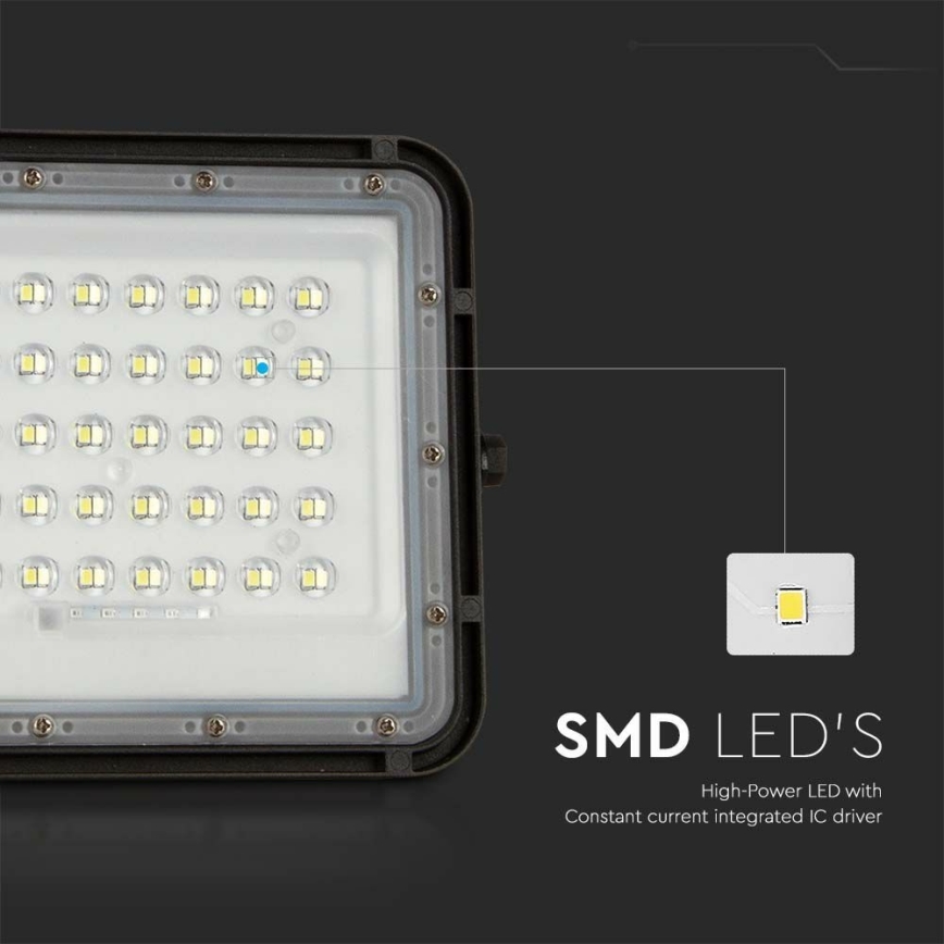 LED Outdoor dimmable solar floodlight LED/10W/3,2V IP65 6400K black + remote control