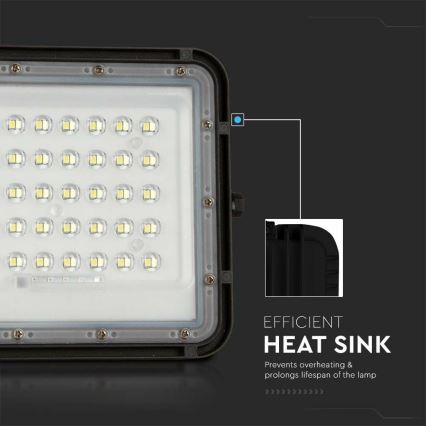 LED Outdoor dimmable solar floodlight LED/10W/3,2V IP65 6400K black + remote control