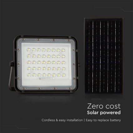 LED Outdoor dimmable solar floodlight LED/10W/3,2V IP65 6400K black + remote control