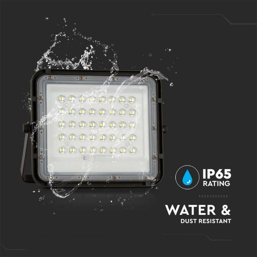 LED Outdoor dimmable solar floodlight LED/10W/3,2V IP65 6400K black + remote control