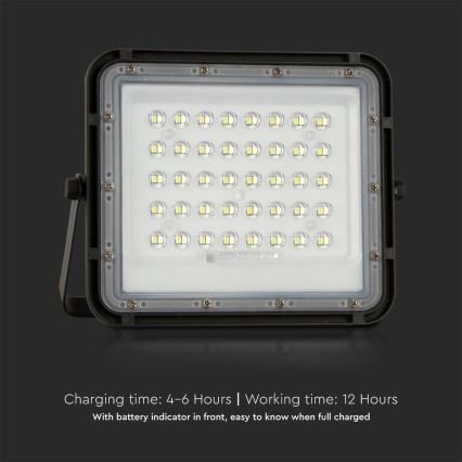 LED Outdoor dimmable solar floodlight LED/10W/3,2V IP65 6400K black + remote control