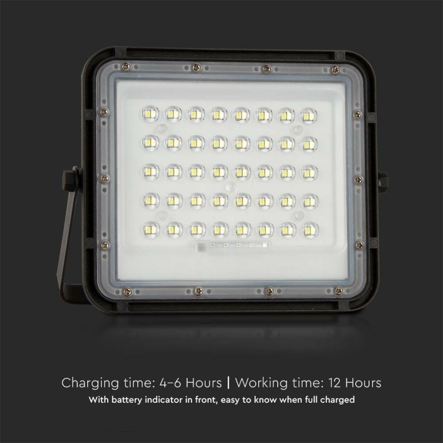 LED Outdoor dimmable solar floodlight LED/10W/3,2V IP65 6400K black + remote control
