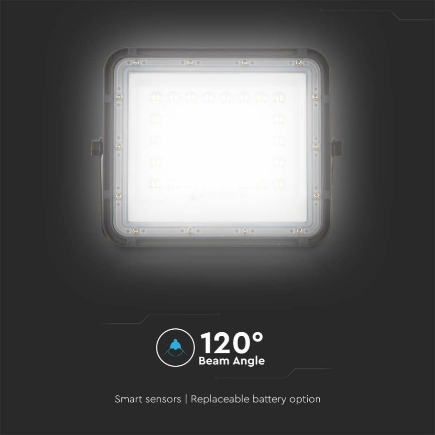 LED Outdoor dimmable solar floodlight LED/10W/3,2V IP65 6400K black + remote control