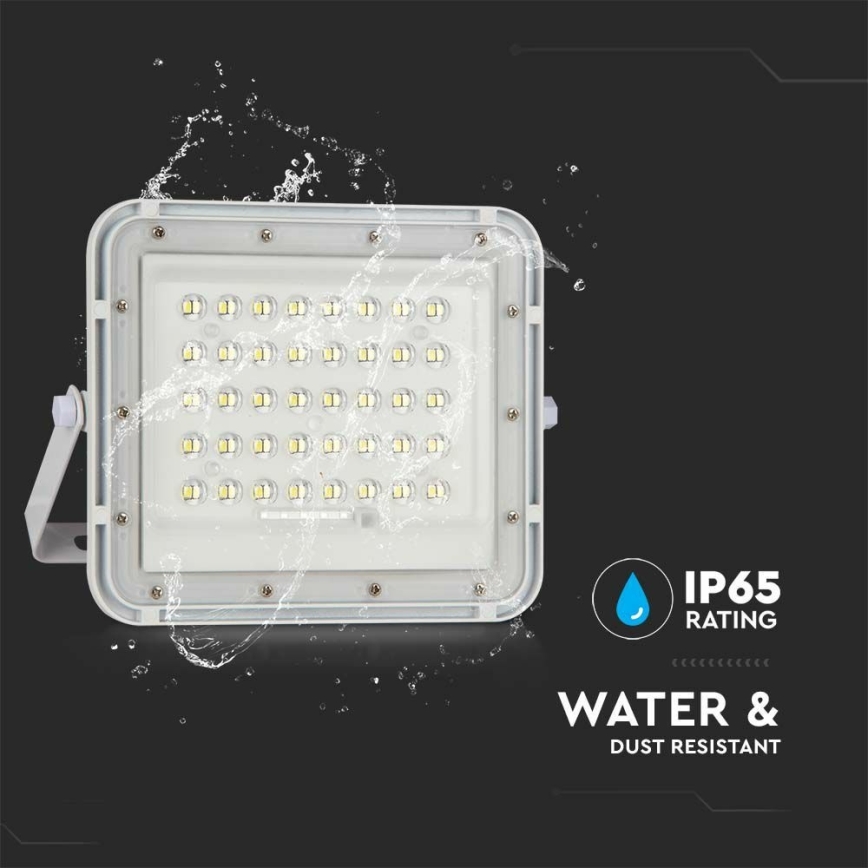 LED Outdoor dimmable solar reflektor LED/10W/3,2V IP65 6400K white + remote control