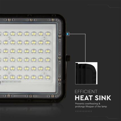LED Outdoor dimmable solar floodlight LED/15W/3,2V IP65 4000K black + remote control
