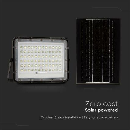 LED Outdoor dimmable solar floodlight LED/15W/3,2V IP65 4000K black + remote control