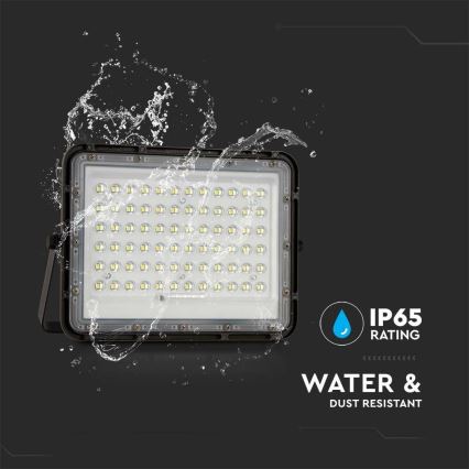 LED Outdoor dimmable solar floodlight LED/15W/3,2V IP65 4000K black + remote control