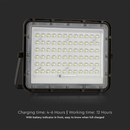 LED Outdoor dimmable solar floodlight LED/15W/3,2V IP65 4000K black + remote control
