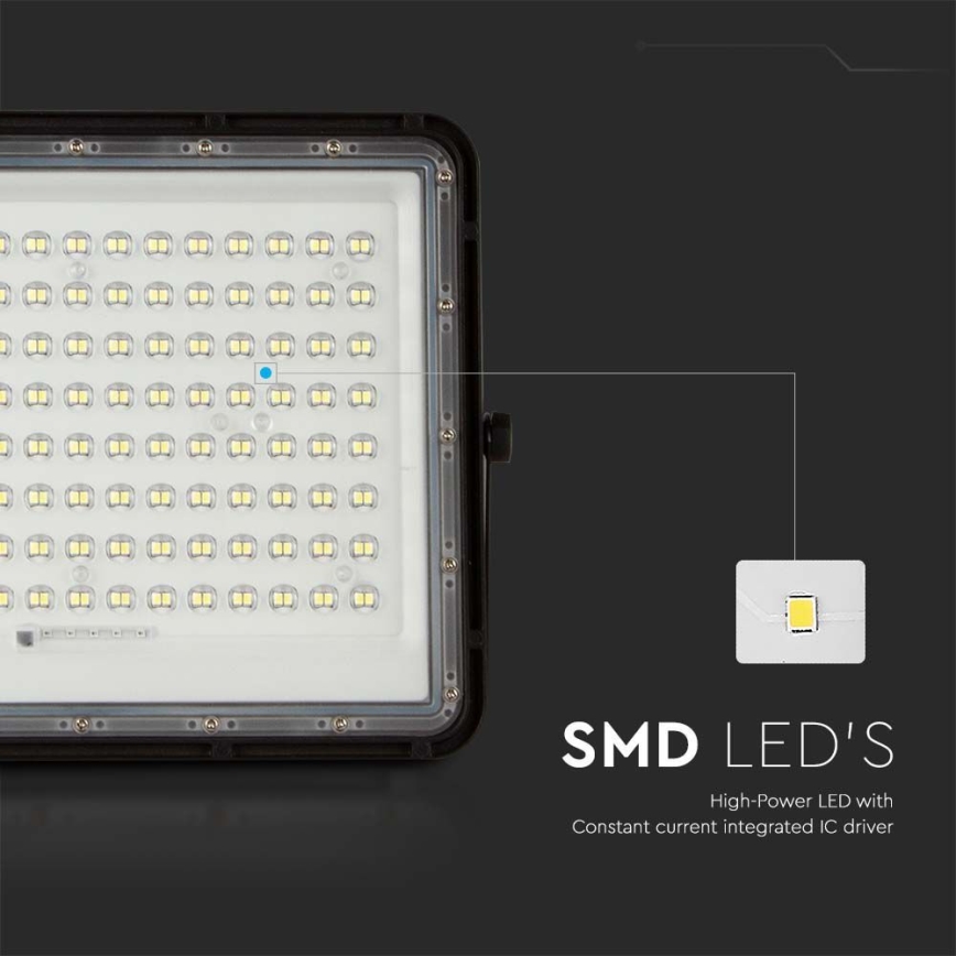 LED Outdoor solar floodlight  LED/200W/3,2V 4000K black IP65 + remote control