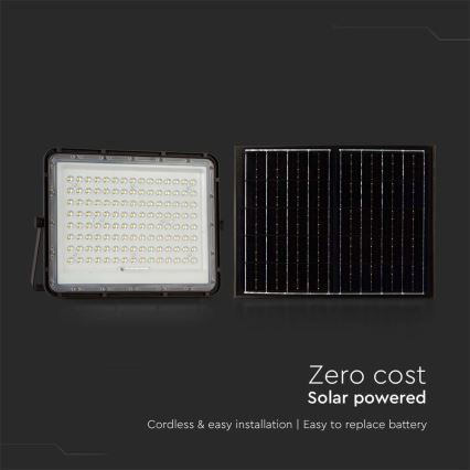 LED Outdoor solar floodlight  LED/200W/3,2V 4000K black IP65 + remote control