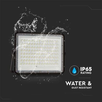 LED Outdoor solar floodlight  LED/200W/3,2V 4000K black IP65 + remote control