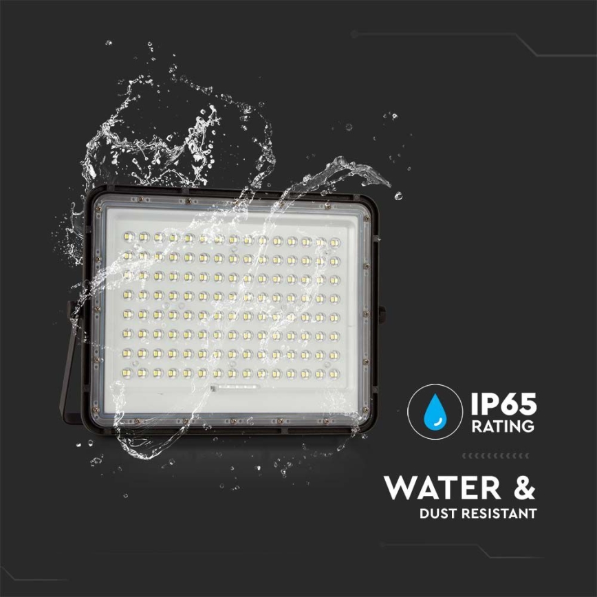 LED Outdoor solar floodlight  LED/200W/3,2V 4000K black IP65 + remote control