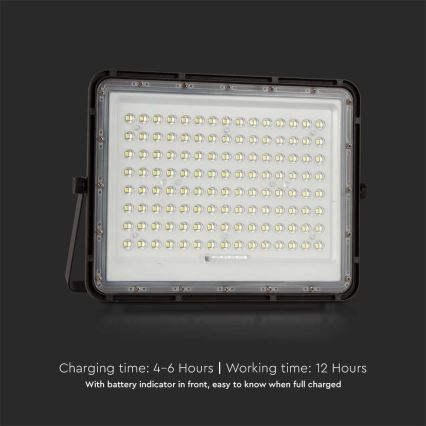 LED Outdoor solar floodlight  LED/200W/3,2V 4000K black IP65 + remote control