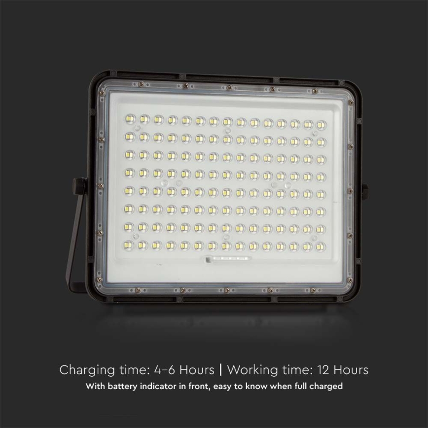 LED Outdoor solar floodlight  LED/200W/3,2V 4000K black IP65 + remote control