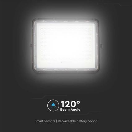 LED Outdoor solar floodlight  LED/200W/3,2V 4000K black IP65 + remote control