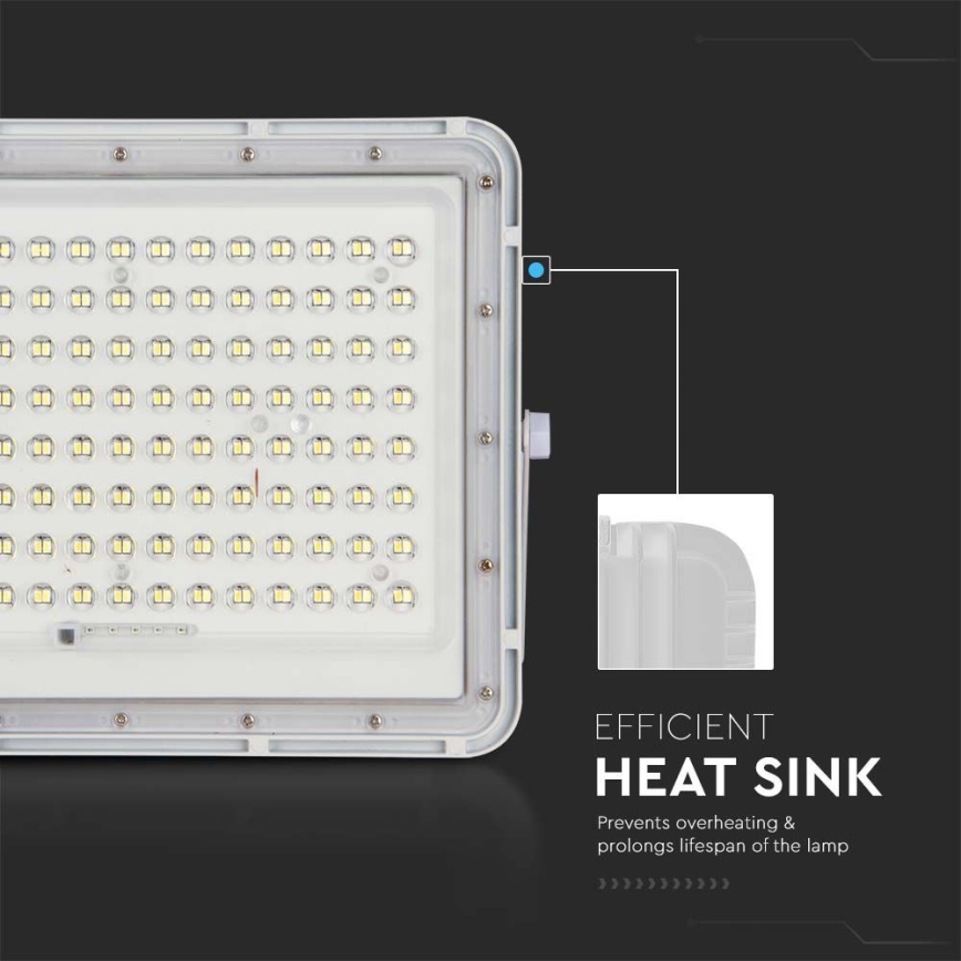 LED Outdoor solar floodlight  LED/20W/3,2V 6400K white IP65 + remote control
