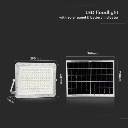 LED Outdoor solar floodlight  LED/20W/3,2V 6400K white IP65 + remote control
