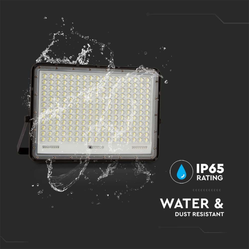 LED Outdoor solar floodlight  LED/30W/3,2V 4000K black IP65 + remote control