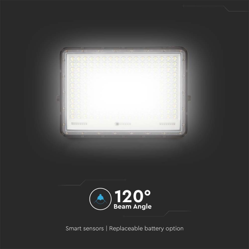 LED Outdoor solar floodlight  LED/30W/3,2V 4000K black IP65 + remote control